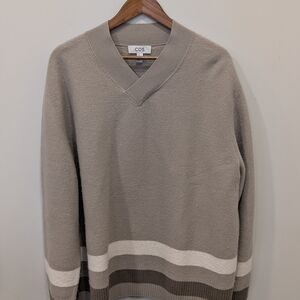 COS Men's Taupe V-Neck Sweater